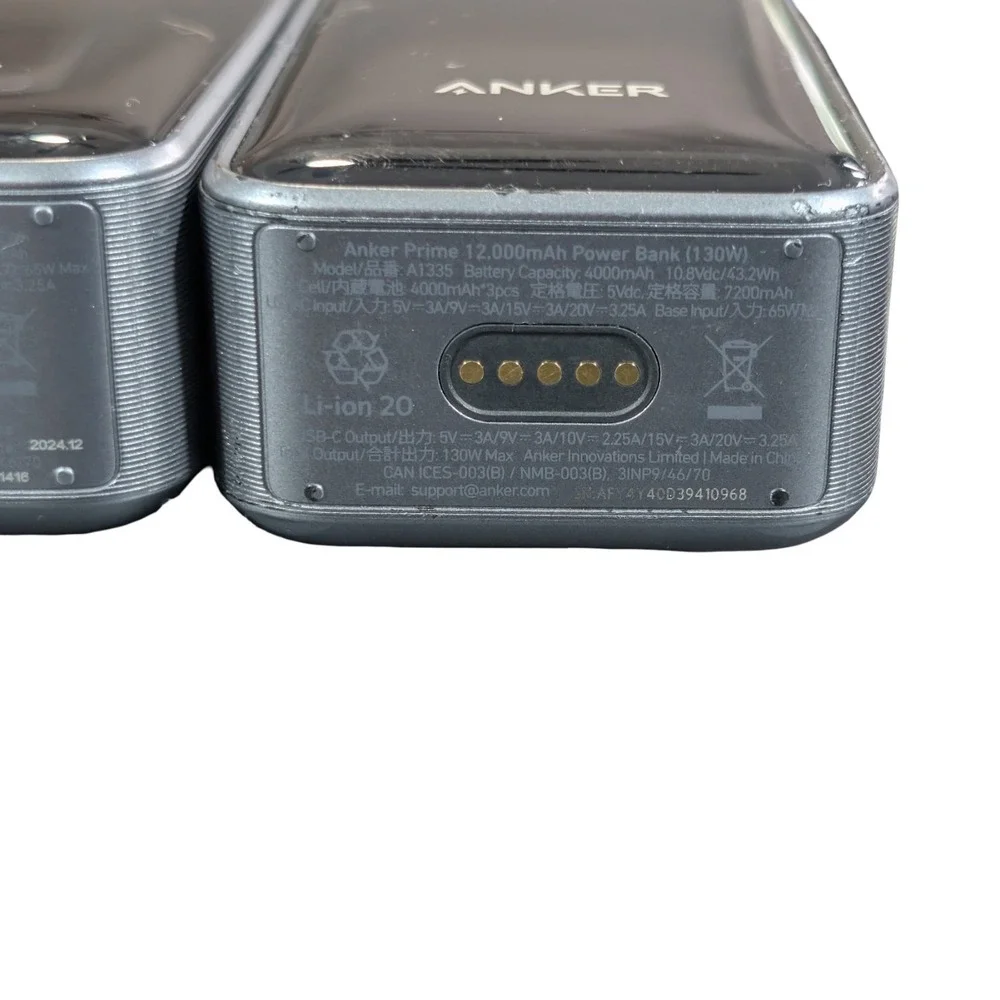 BbA1 Lot of 2 Anker Prime 12000mAh 130W Power Bank A1335 BROKEN Parts Repair